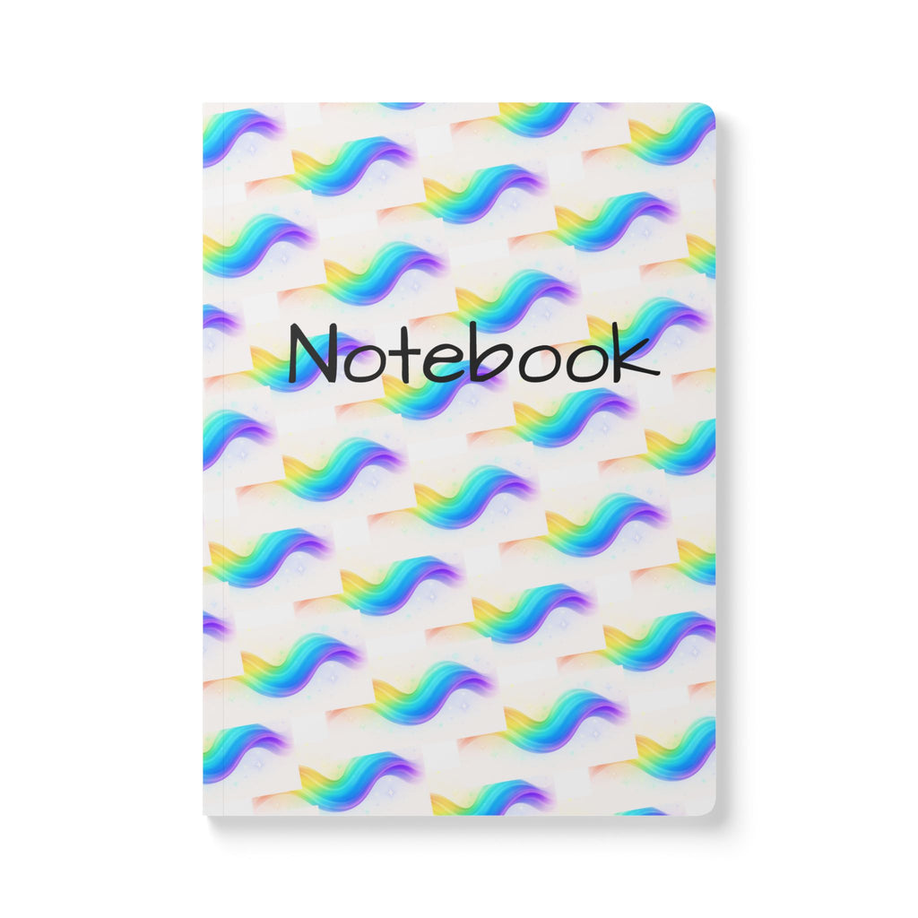 Rainbow Wave Softcover Journal with Inside Prints, Ideal for Journaling, Note Taking, Gift for Teens, School Supplies, Vibrant Notebook