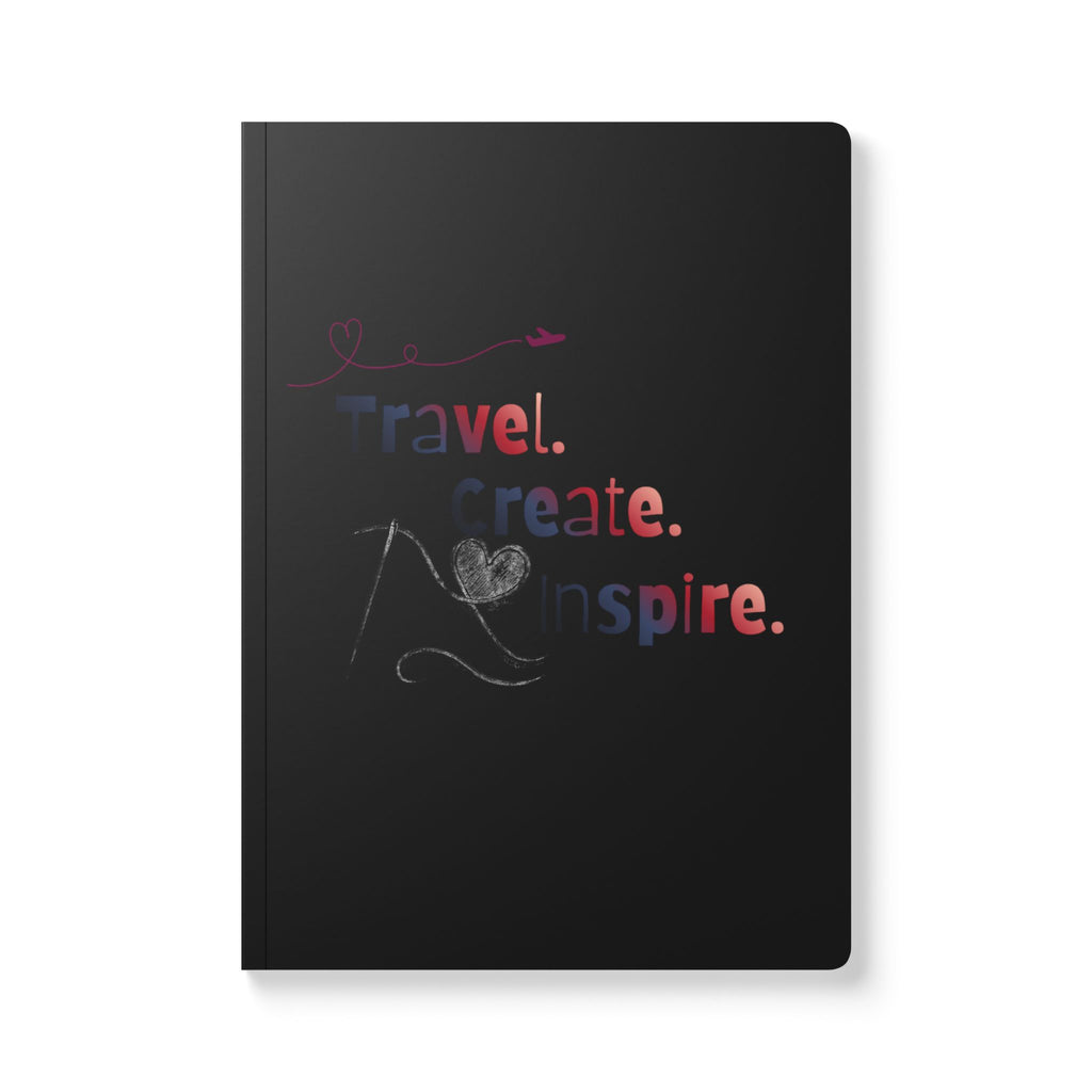 Travel. Create. Inspire. Softcover Journal — Travel Inspiration Notebook with Inside Prints
