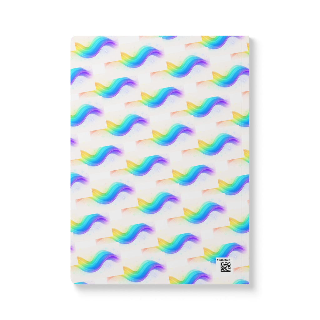 Rainbow Wave Softcover Journal with Inside Prints, Ideal for Journaling, Note Taking, Gift for Teens, School Supplies, Vibrant Notebook