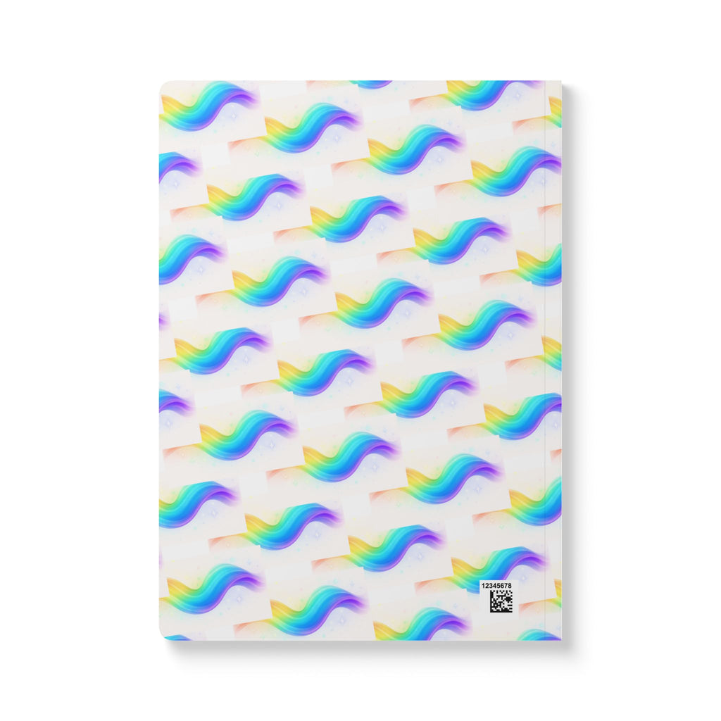 Rainbow Wave Softcover Journal with Inside Prints, Ideal for Journaling, Note Taking, Gift for Teens, School Supplies, Vibrant Notebook