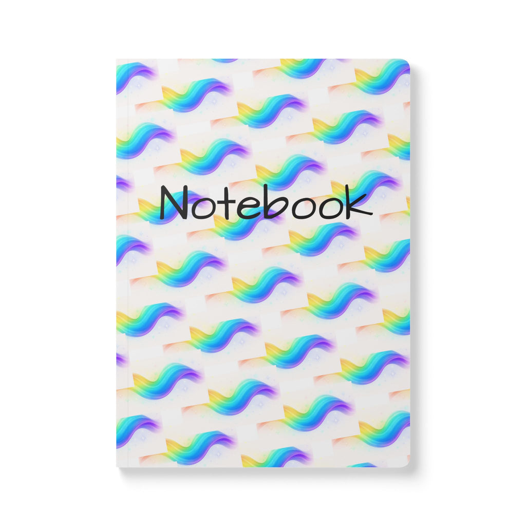 Rainbow Wave Softcover Journal with Inside Prints, Ideal for Journaling, Note Taking, Gift for Teens, School Supplies, Vibrant Notebook